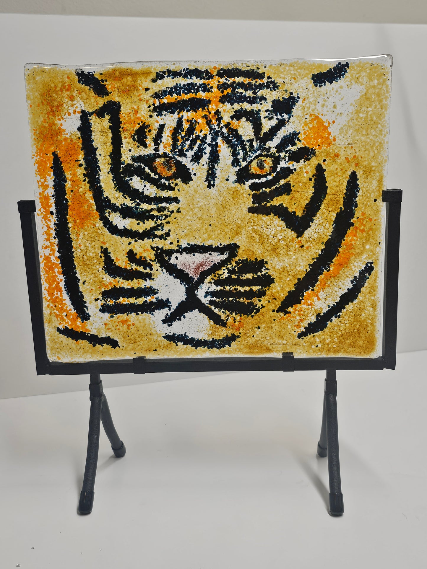 10 x 12 Tiger on fused glass